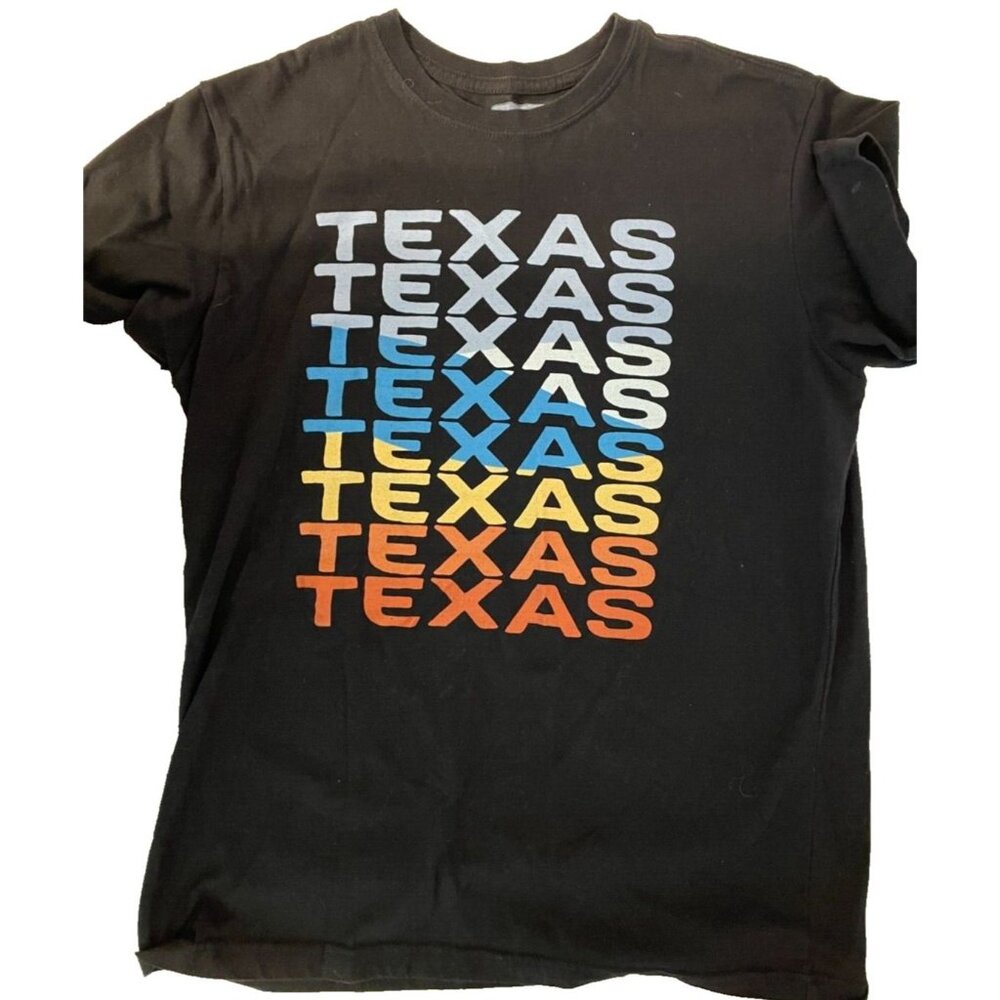 Texas Tee T Shirt Mens Small State of Mine Black‎ Texas Color Stack Pop Graphic